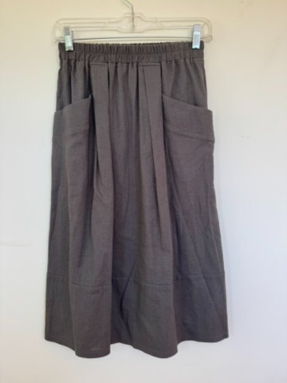 Vintage-Style Grey Pleated Utility Midi Skirt - Grey/S